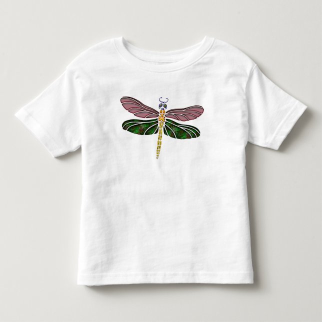 Abalone Shell & Stained Glass Dragonfly Toddler T-Shirt (Front)