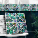 Abalone Shell Texture - Cells Collage N6 Tile<br><div class="desc">This gorgeous tile is part of my Abalone Dream collection. Use it alone or in combination with other tiles to create stunning look in the bathroom or shower - accent tile mosaic behind the mixer or bathtub for example, or use them for crafts - tiled table or tile mirror frame....</div>