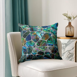 Abalone Shell Texture - Voronoi Cells Abstract Cushion