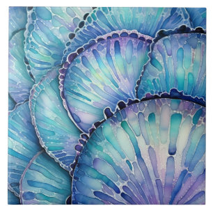 Abalone Shell Watercolor Abstract Pattern Tile