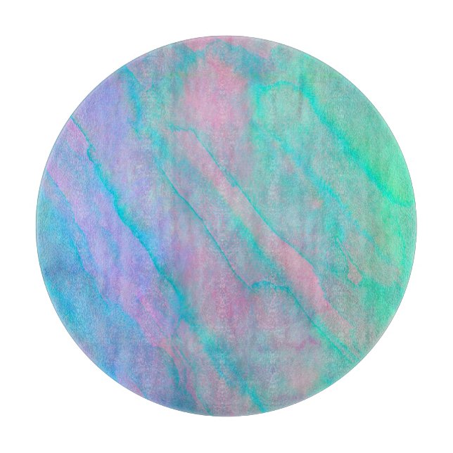 Abalone Shell Watercolor mother-of-pearl Stone Cutting Board (Front)