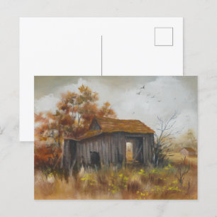 Abandoned Barn Farm Rustic Country Postcard