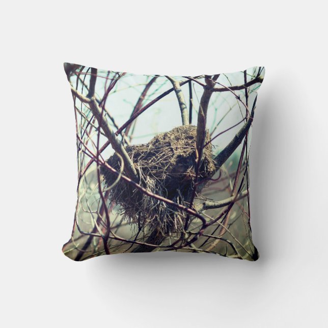 Abandoned Bird Nest In Spring  Cushion (Front)
