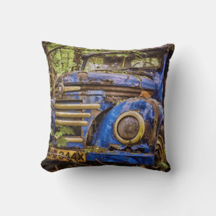 Abandoned Blue Truck Cushion