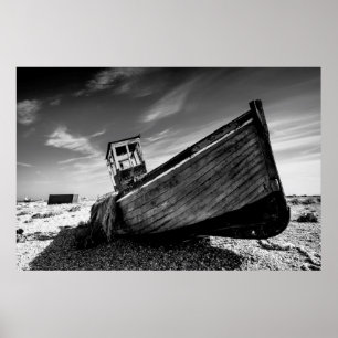 Abandoned Boat On Dungeness Beach Poster