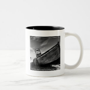 Abandoned Boat On Dungeness Beach Two-Tone Coffee Mug
