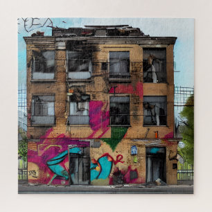 Abandoned Building Abstract AI Art Jigsaw Puzzle