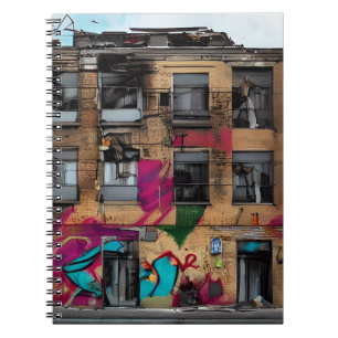Abandoned Building Abstract AI Art Notebook