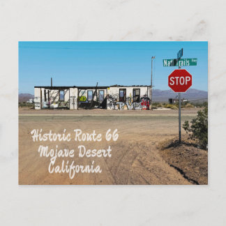 Abandoned Building, Route 66, Mojave Desert, CA Announcement Postcard
