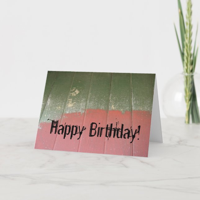 Abandoned Building Wall, Happy Birthday! Card (Front)