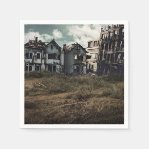 Abandoned Buildings Post Apocalypse Destruction Napkin