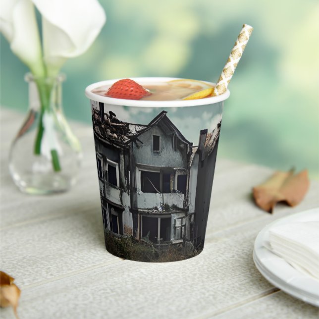  Abandoned Buildings | Post Apocalypse Destruction Paper Cups (Insitu)