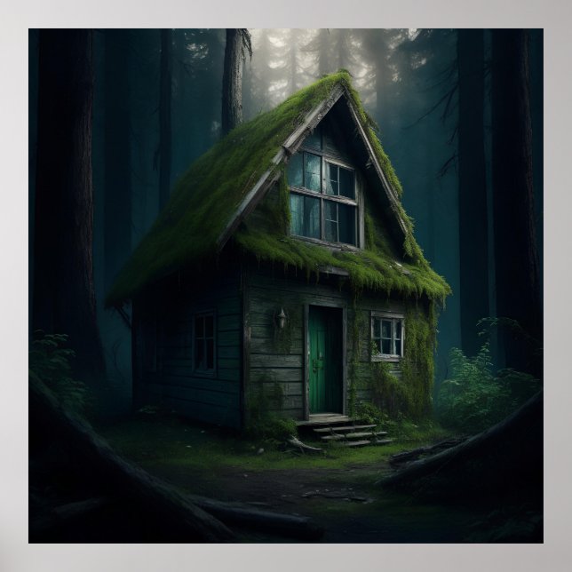 Abandoned cabin in the woods poster (Front)