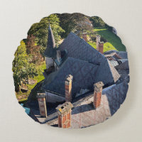Abandoned Castle Round Pillow
