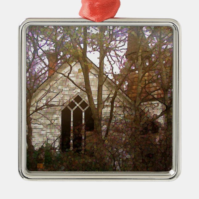Abandoned Church Metal Tree Decoration (Front)
