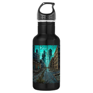 Abandoned City Dystopian AI Generated Artwork 532 Ml Water Bottle