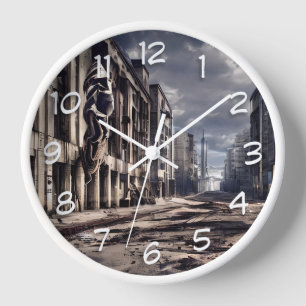 Abandoned City   Post Apocalypse Dystopian World  Clock