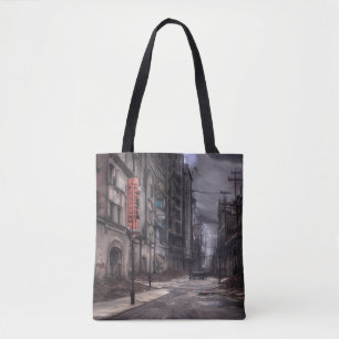 Abandoned City Post Apocalyptic Dystopia Tote Bag