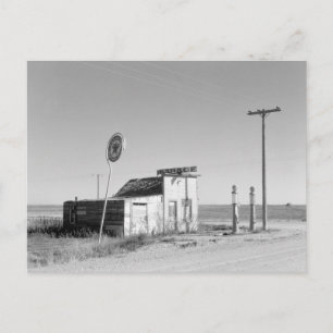 Abandoned Gas Station, 1937 Postcard