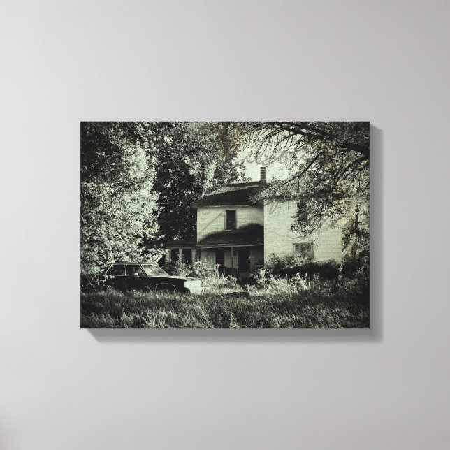 Abandoned House and Car Canvas Print (Front)