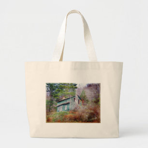 Abandoned House and Truck Digital Art Large Tote Bag