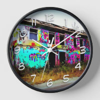 Abandoned House with Colourful Graffiti