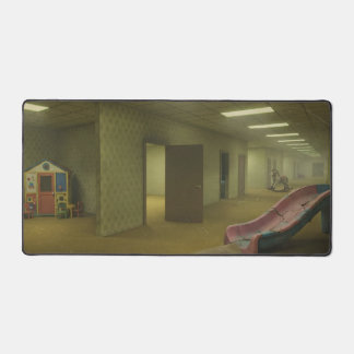 Abandoned Liminal Playground | Eerie Backrooms Desk Mat