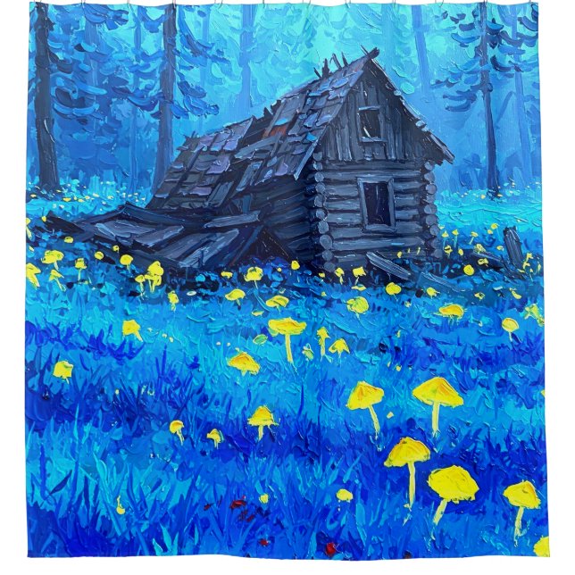 Abandoned Log Cabin Shower Curtain (Front)