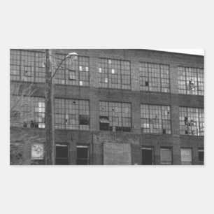 Abandoned Manufacturing Building Rectangular Sticker