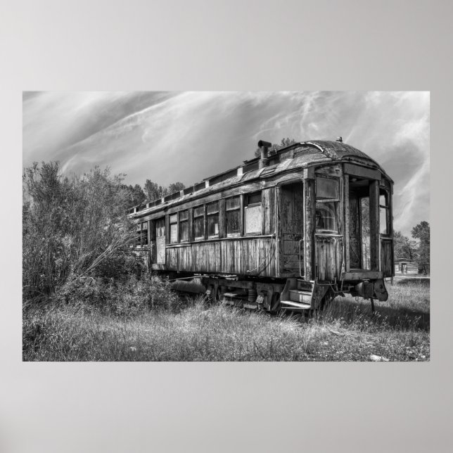 Abandoned Passenger Train Coach Poster (Front)