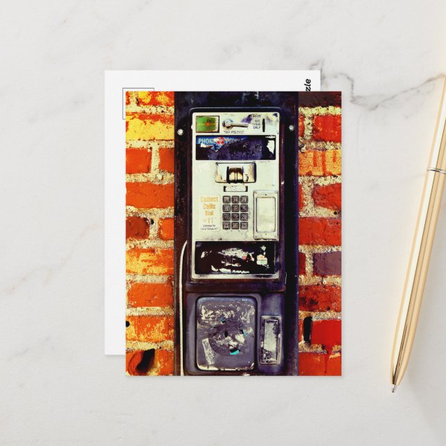 Abandoned Payphone Postcard (Front/Back In Situ)