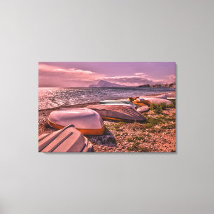Abandoned Rowing Boats L'Olla Beach, Altea Canvas Print