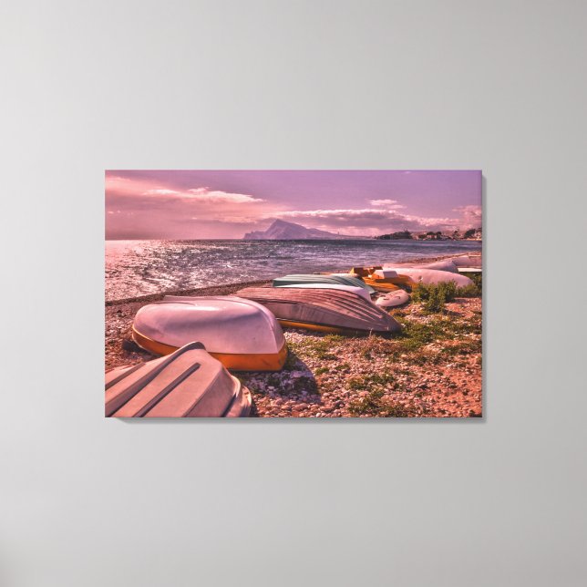Abandoned Rowing Boats | L'Olla Beach, Altea Canvas Print (Front)