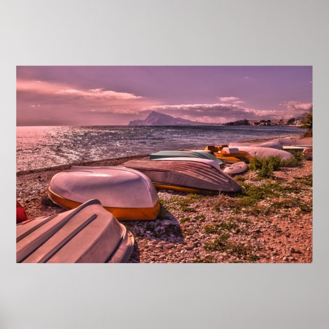 Abandoned Rowing Boats | L'Olla Beach, Altea Poster (Front)