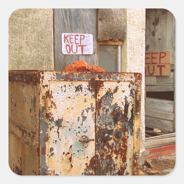 Abandoned Safe Square Sticker (Front)