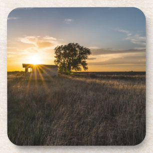 Abandoned Shed Colorado Sunset Coaster Set