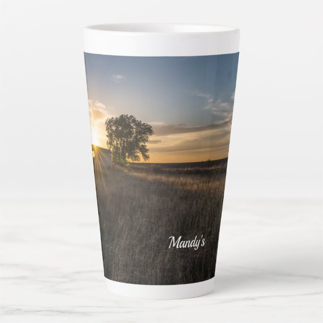Abandoned Shed Colorado Sunset Custom Latte Mug (Front)