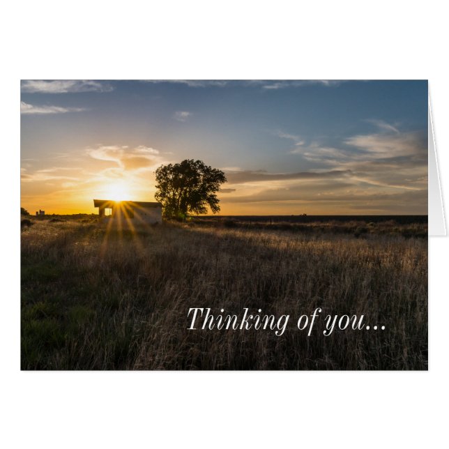 Abandoned Shed Colorado Sunset Thinking Of U Card (Front Horizontal)