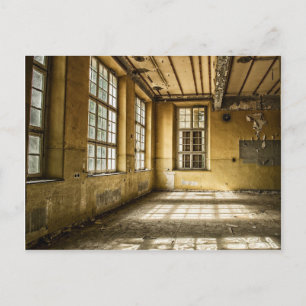 Abandoned Space with Large Windows Post card