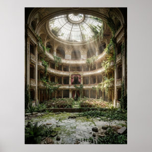 Abandoned Theatre Nature Reclaimed Poster