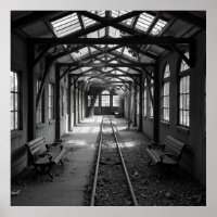 Abandoned Train Station – Charcoal Art