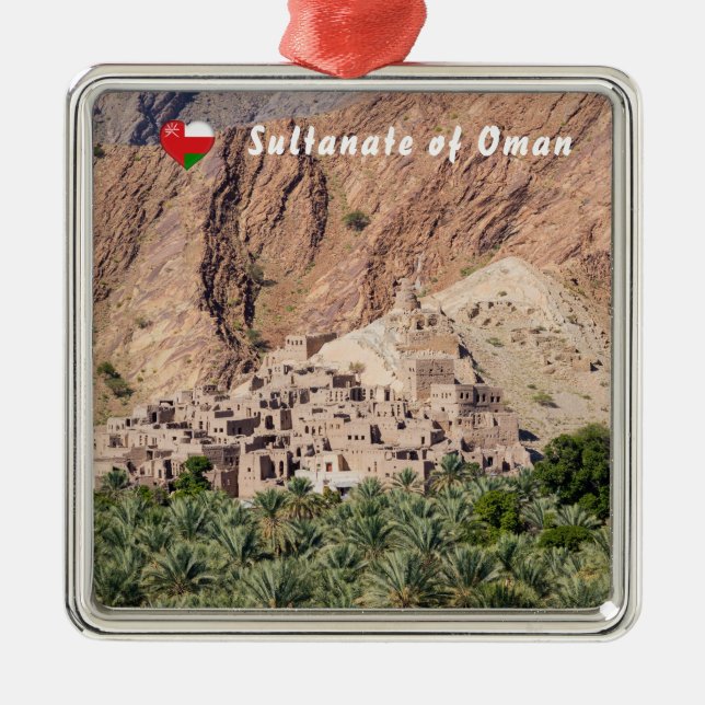 Abandoned Village Birkat-Al-Mouz - Oman Metal Tree Decoration (Front)