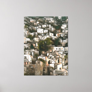 Abandoned Village Of Kayakoy Fethiye Landscape Art Canvas Print