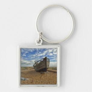 Abandoned Wooden Fishing Boat Dungeness Key Ring