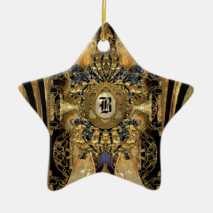 Abasham Victorian Star Monogram Ceramic Tree Decoration