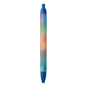 Abatract Art Colourful Modern Trendy Template Blue Ink Pen