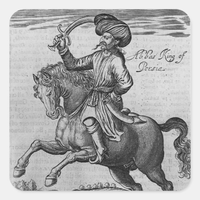 Abbas King of Persia, illustration Square Sticker (Front)