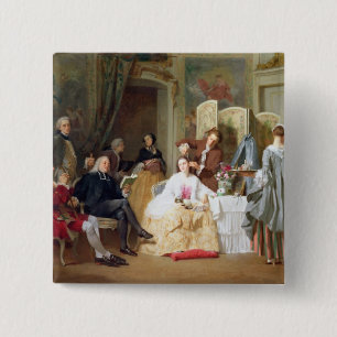 Abbe Prevost reading 'Manon Lescaut', 1856 15 Cm Square Badge