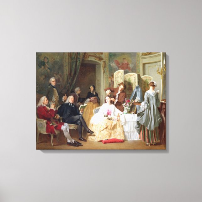 Abbe Prevost reading 'Manon Lescaut', 1856 Canvas Print (Front)