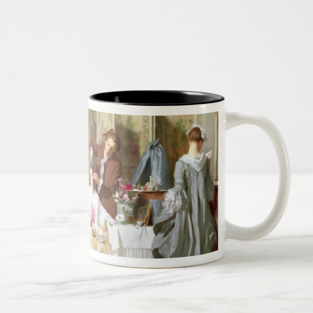 Abbe Prevost reading 'Manon Lescaut', 1856 Two-Tone Coffee Mug (Right)